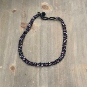 Daisy seed bead choker